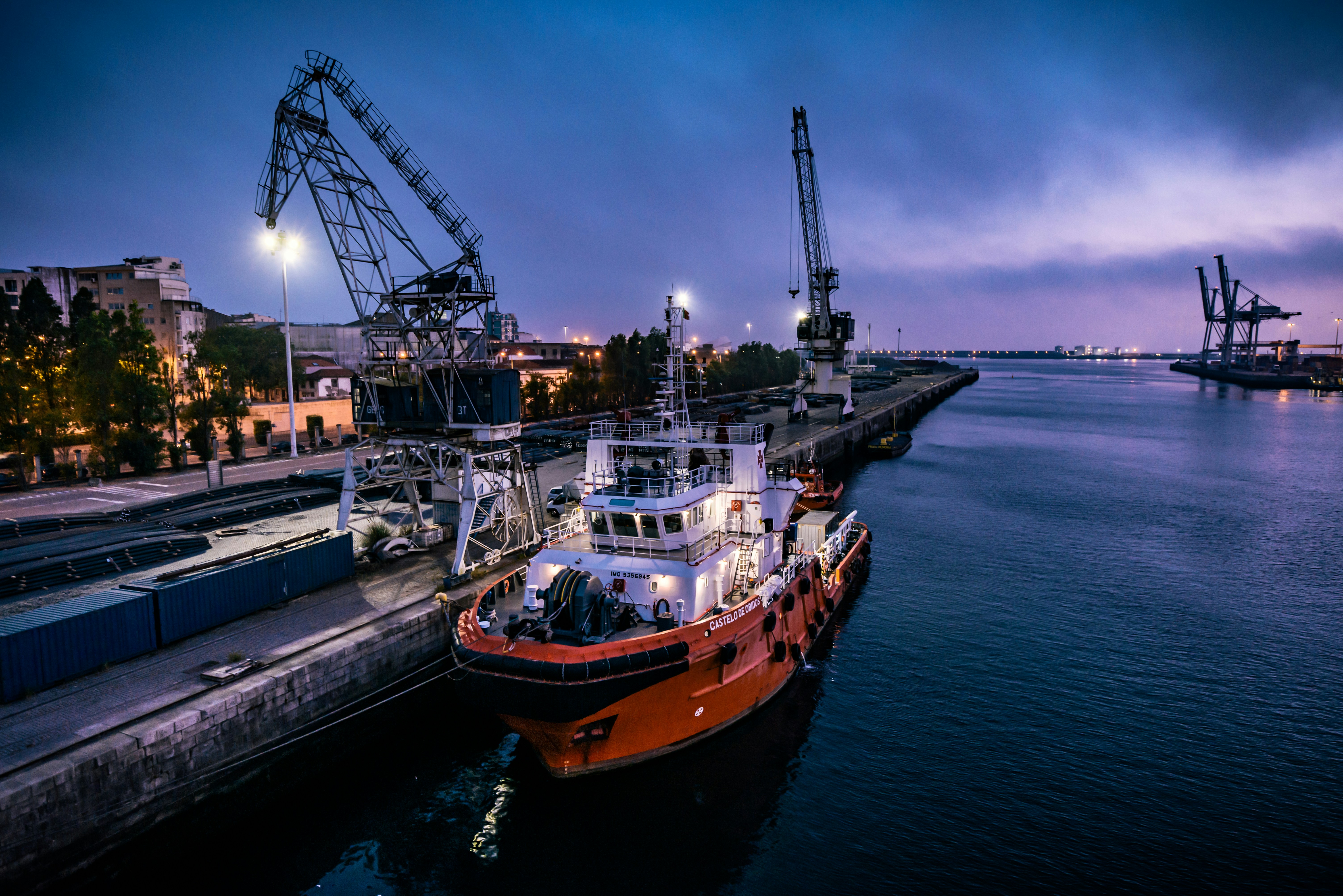 Ship docket at port.